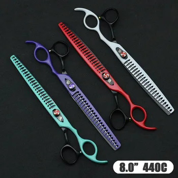 

8" Pet Dog Grooming Scissors Thinning Scissors Dog Grooming Shears Pet Cat Scissors Shark Teeth Cutting Barber Thinning Tools