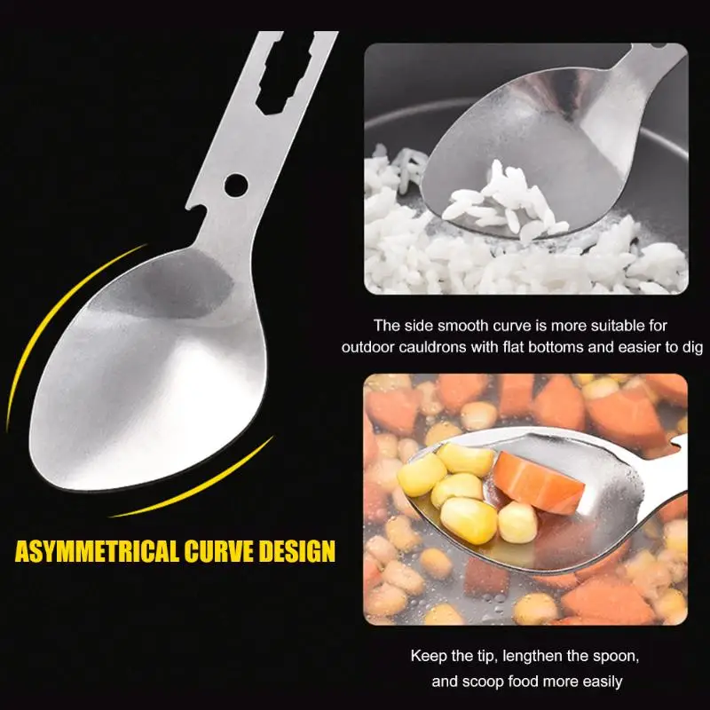 Многофункциональный из нержавеющей стали EDC Spork вилка ложка ключ для пикника