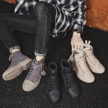 

New Fashion Winter Snow Boots Men Matin Boots Bottes Pour Hommes Waterproof Work Boots Male High Top Shoes Zapatos De Hombre