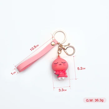 

Creative Cartoon Animal Doll Student Backpack Ornamen Key Chain Personality Peach Fashionable Element Keychains Car Accessories