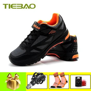 TIEBAO-Zapatillas deportivas de Ciclismo para hombre y mujer, calzado deportivo con autosujeción, transpirable, para Ciclismo de montaña
