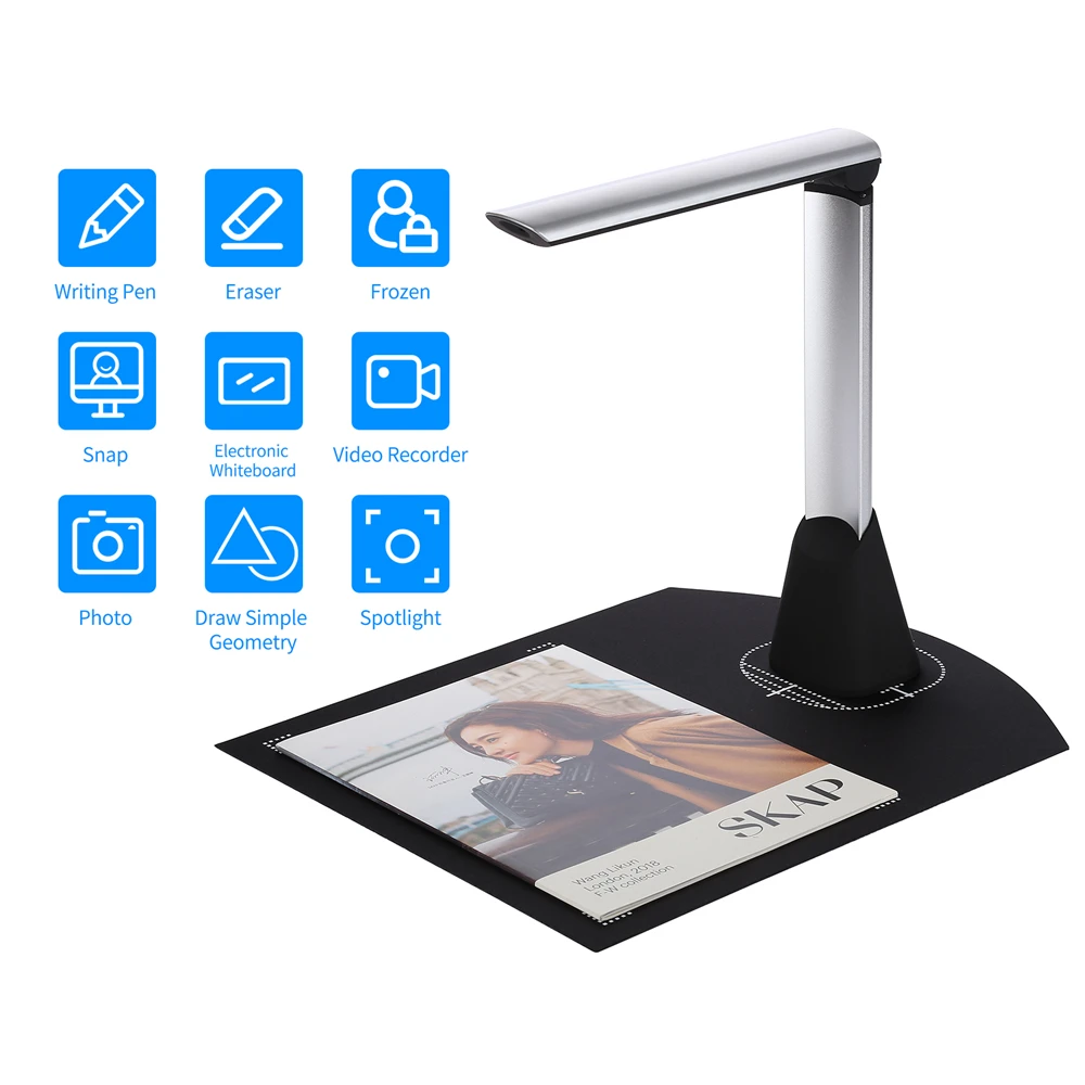 Aibecy Bk34 Portable Document Camera Scanner High Speed 5mp Max A4 Size