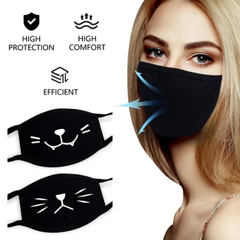 

Cute kaomoji Face Mask Reusable Protective Personality expression Printing Mask Anti-dust Face Mask Windproof Mask