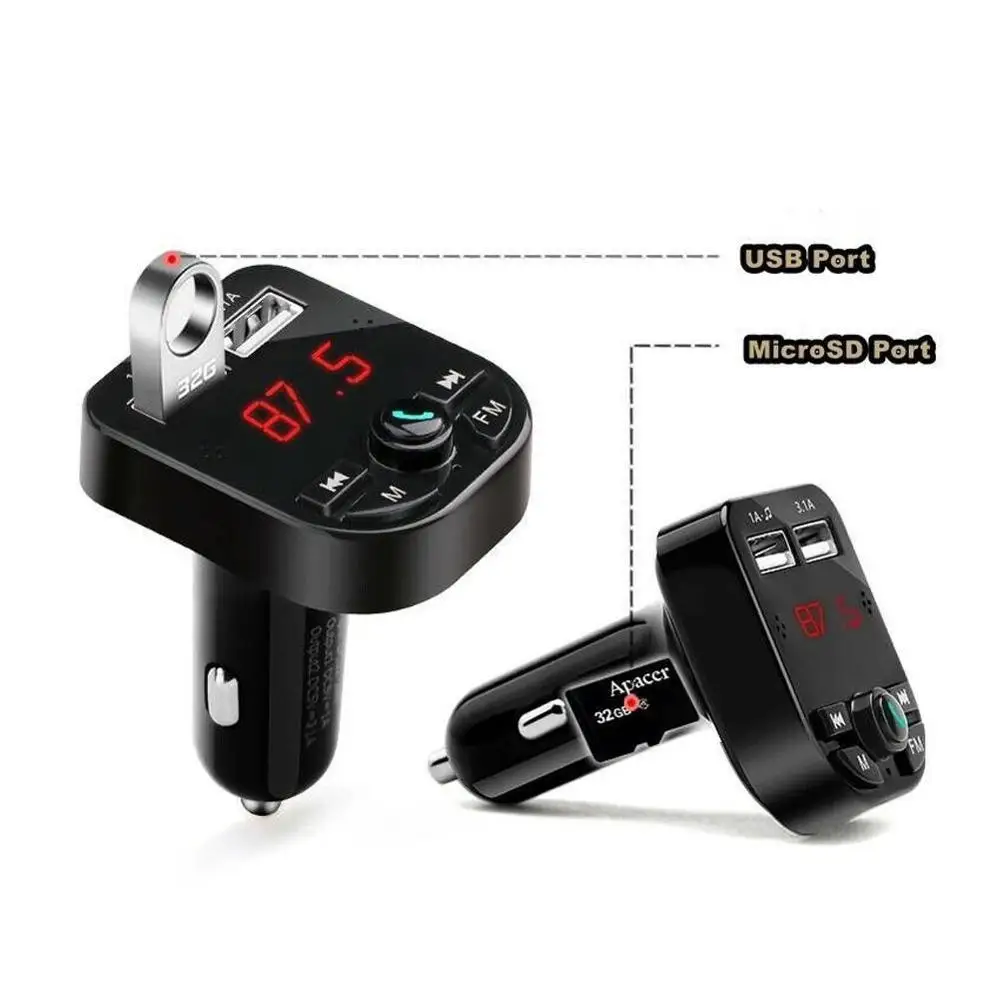 Автомобильный комплект громкой связи беспроводной Bluetooth fm-передатчик ЖК MP3-плеер USB зарядное устройство 2.1A автомобильные аксессуары громкой связи