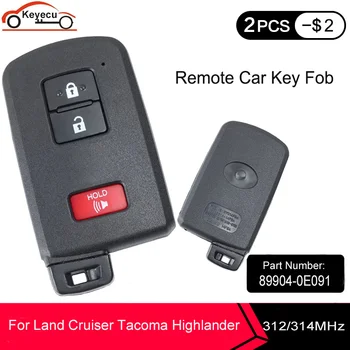 

KEYECU Smart Remote Car Key Fob for Toyota Land Cruiser Highlander Tacoma Hybrid FCC ID: HYQ14FBA P/N: 89904-0E091 Board 2110