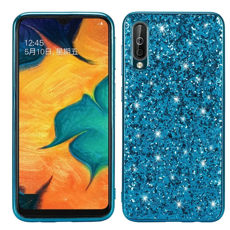 Ультра тонкий чехол для телефона Samsung Galaxy A70 роскошный блестящий 70 A715 Мягкий