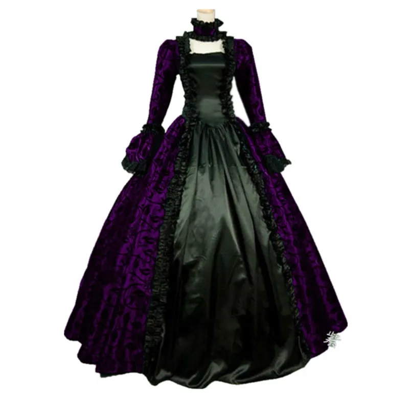 

2019Medieval Cosplay Palace Princess Dress plus 5xl Adults Vintage evening gown for Women Lace Long Sexy Party Halloween Costume