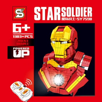 

Sembo SY7598 MK43 MOC Iron Building Blocks Heroes Man Bust Marvel Avengersly Endgame Hulkbuster DIY Light Bricks Toys Kids Gift
