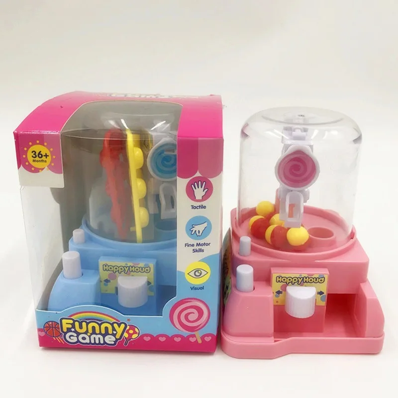 

Catch Crane Machine Mini er tong jia Doll Grab Candy Game Console Toy Educational Play House Toy Clip Crane Machine