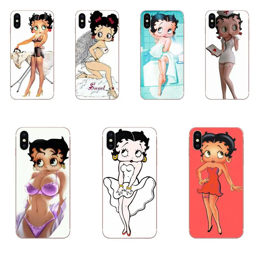 For Apple iPhone 4 4S 5 5C 5S SE 6 6S 7 8 Plus X XS Max XR Soft Pattern Phone Sexy Betty Boop Best | Мобильные телефоны и