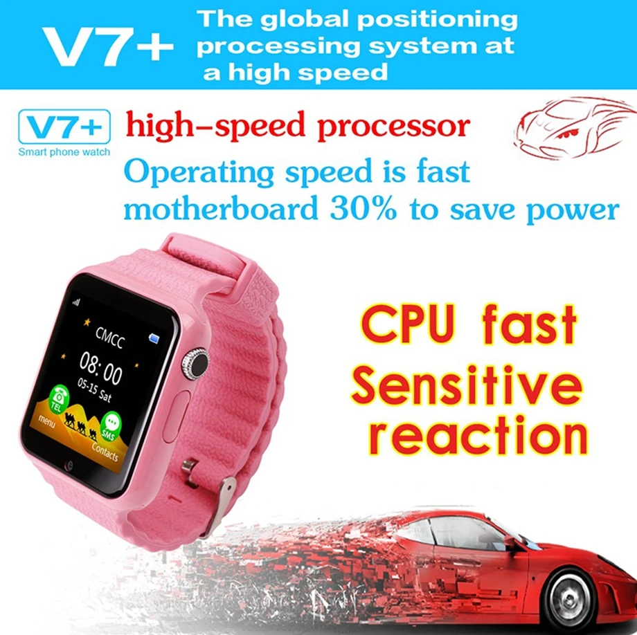 Черный/синий/зеленый/розовый цвет V7 смарт часы gps Камера Facebook аварийного