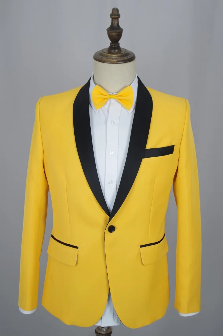 latin dance costumes male Korean Rave Clothes Men Suit Yellow Coat With Bow Tie Burning Man Festival Stage Wear For Male Singer Costume Nightclub VDB806 mens ballet attire