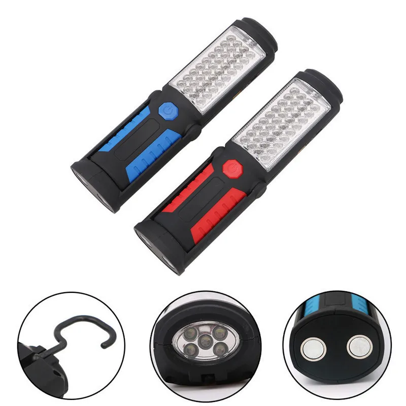 

Rechargeable USB LED Flashlight Work Light Lamp 41LEDs Magnetic Torch Support Stand Swivel Hook for Camping Workshop Car Repair