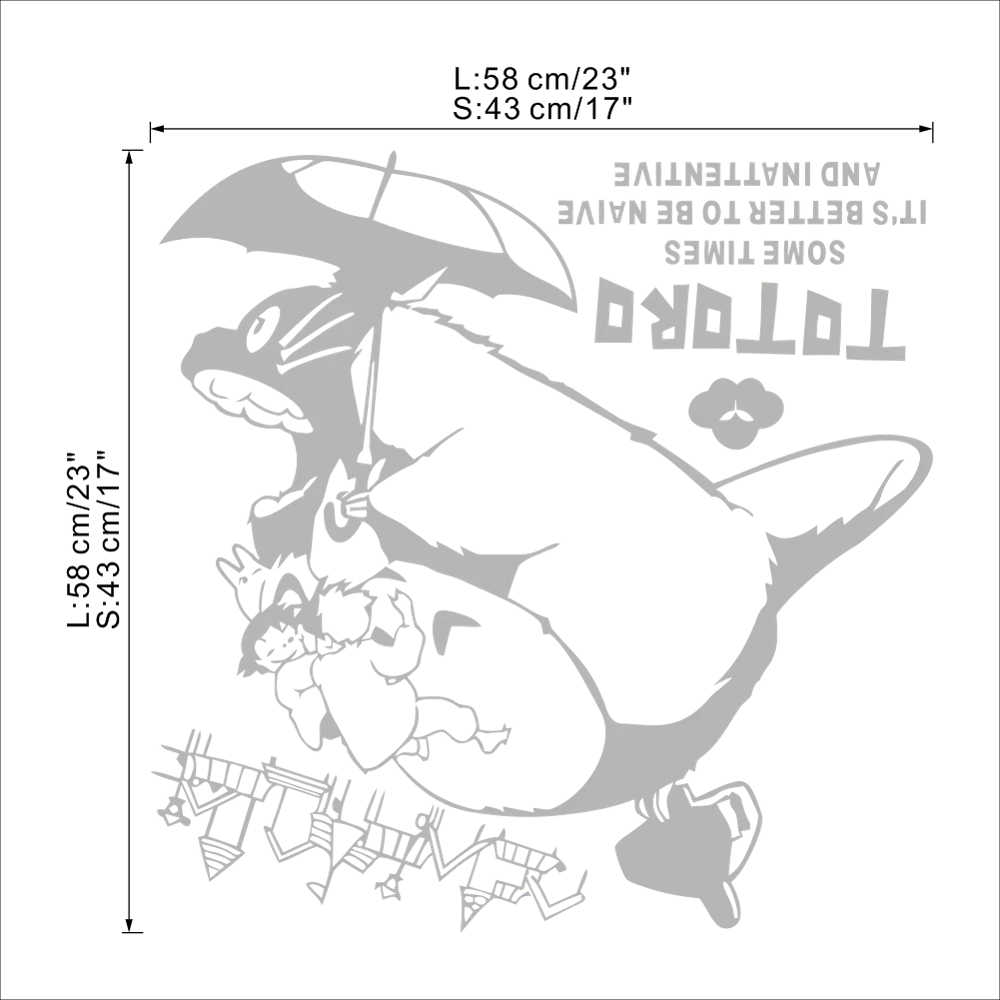 DIY wall art Miyazaki Totoro flight wall stickers kids rooms home decoration wall stickers living room bedroom accessories