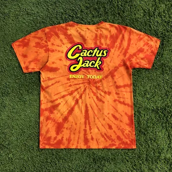 

Travis Scott x R eeses P uffs Enjoy Today T-shirt Men Women Harajuku Tie-dye ASTROWORLD TRAVIS SCOTT Short-Sleeve T-Shirt