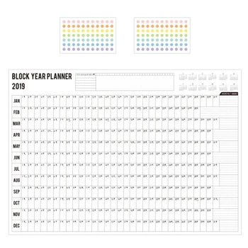 

2020 Block School Paper Living Room Habit Office Decor Study Mark Stickers Calendar Daily Home Wall Year Planner