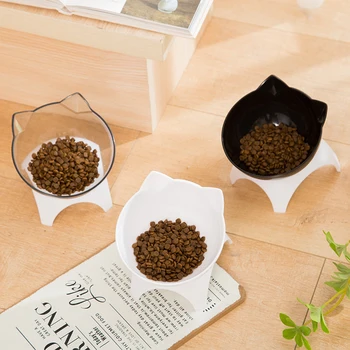 

Pet Cat Bowl With Raised Stand Dog Bowl Non-slip Pet Feeding Water Bowl Transparent for Dogs Food Feeder Dishs Pet Supplies