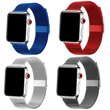 

Metal Band Compatible with Apple Watch 38mm 40mm 42mm 44mm, Stainless Steel Mesh Adjustable Replacement Wristband for iWatch