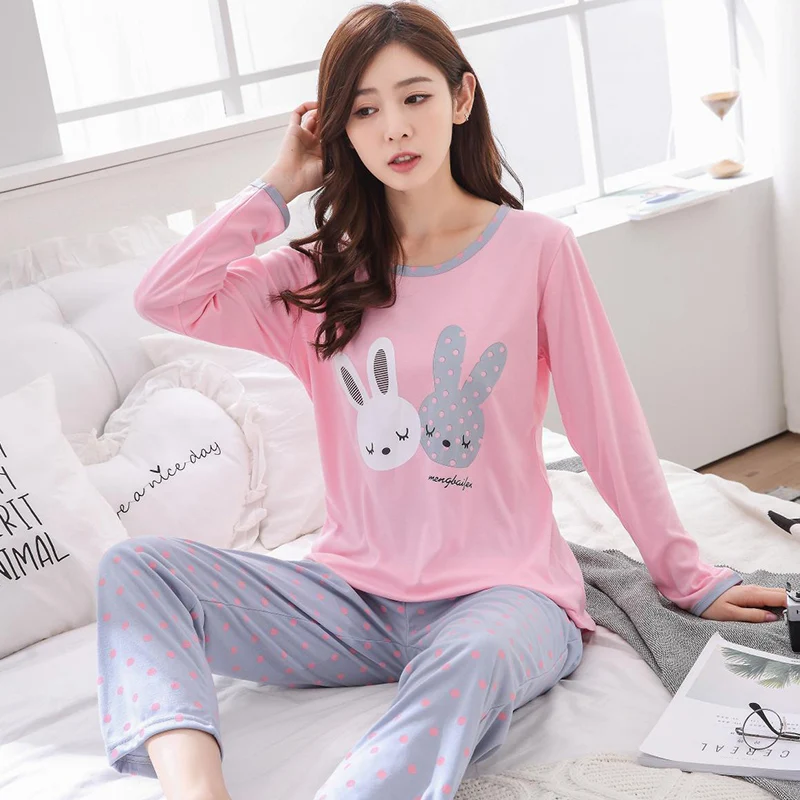 Женский ночной костюм пижама с длинным рукавом для весны и осени 2019|home clothing|short