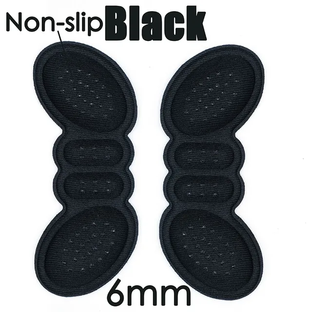 Women Insoles for Shoes High Heel Pad Adjust Size Adhesive Heels Pads Liner Grips Protector Sticker Pain Relief Foot Care Insert Black Non-slip 6mm