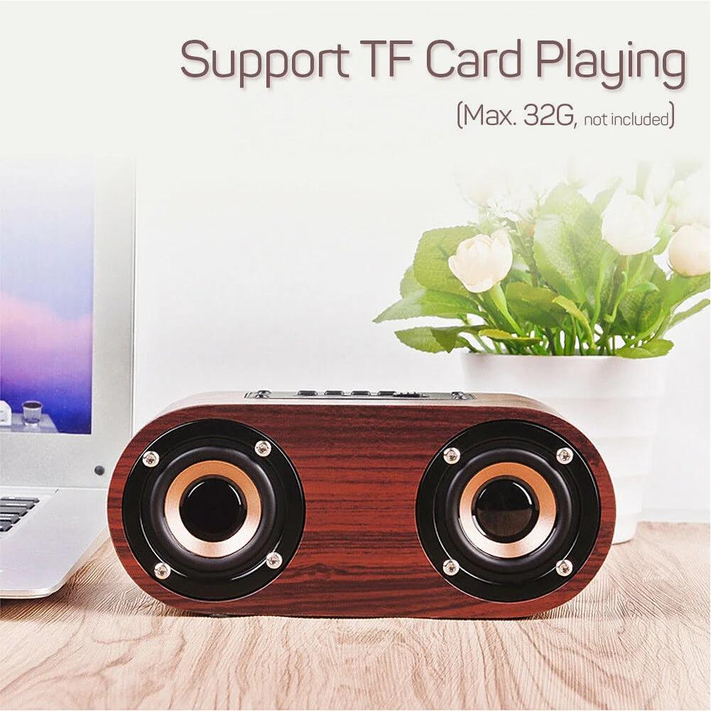 USB Ретро подарок для дома Aux Стерео Bluetooth 4,2 Беспроводная деревянная подставка TF карта музыкальный плеер встроенный микрофон громкий динамик