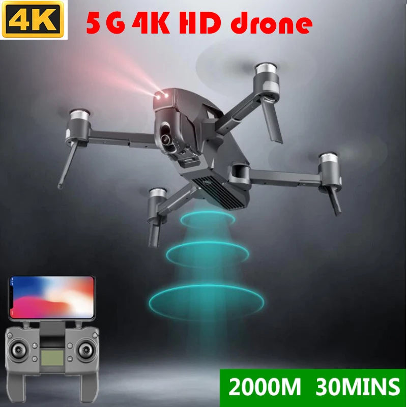 Дрон M1 с Wi Fi Fpv Gps Радиоуправляемый 4k камерой Hd широкоугольный расстояние 2 км