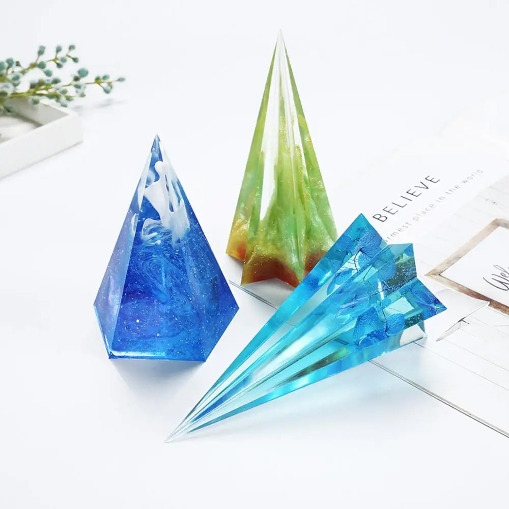 Diy forma de diamante feito à mão molde de vela cone clara vela acrílica que faz o modelo reusável tealight scented vela que faz o molde