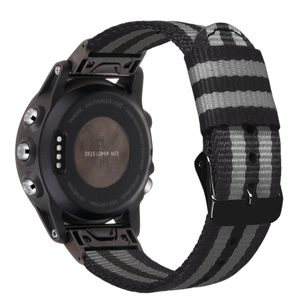 Фото Ремешок нейлоновый для наручных часов Garmin Fenix 5 6 5Plus quatix5 sapphire forerunner 935 945, 22 мм №4