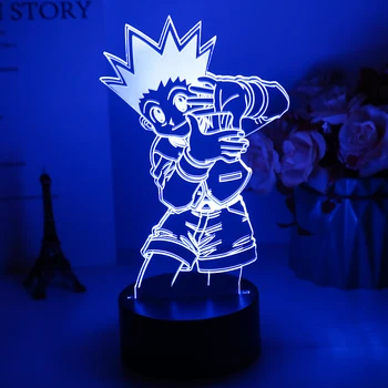 

Kids Night Light Gon Freecss Figure Led Battery Powered Nightlight for Child Bedroom Decor 3d Lamp Anime Hunter X Hunter Gift