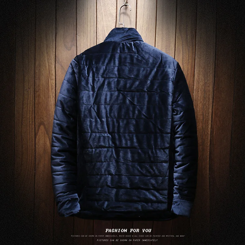 

2018 Winter Cotton Dress Coat New Style Cotton-padded Jacket Men's Korean-style Trend Youth Gold Velvet down Coat Men's