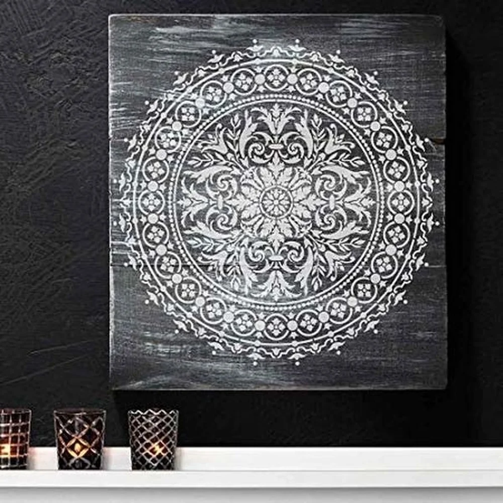 30*30 см размер сделай сам Мандала трафареты для краски на дереве ткани стены