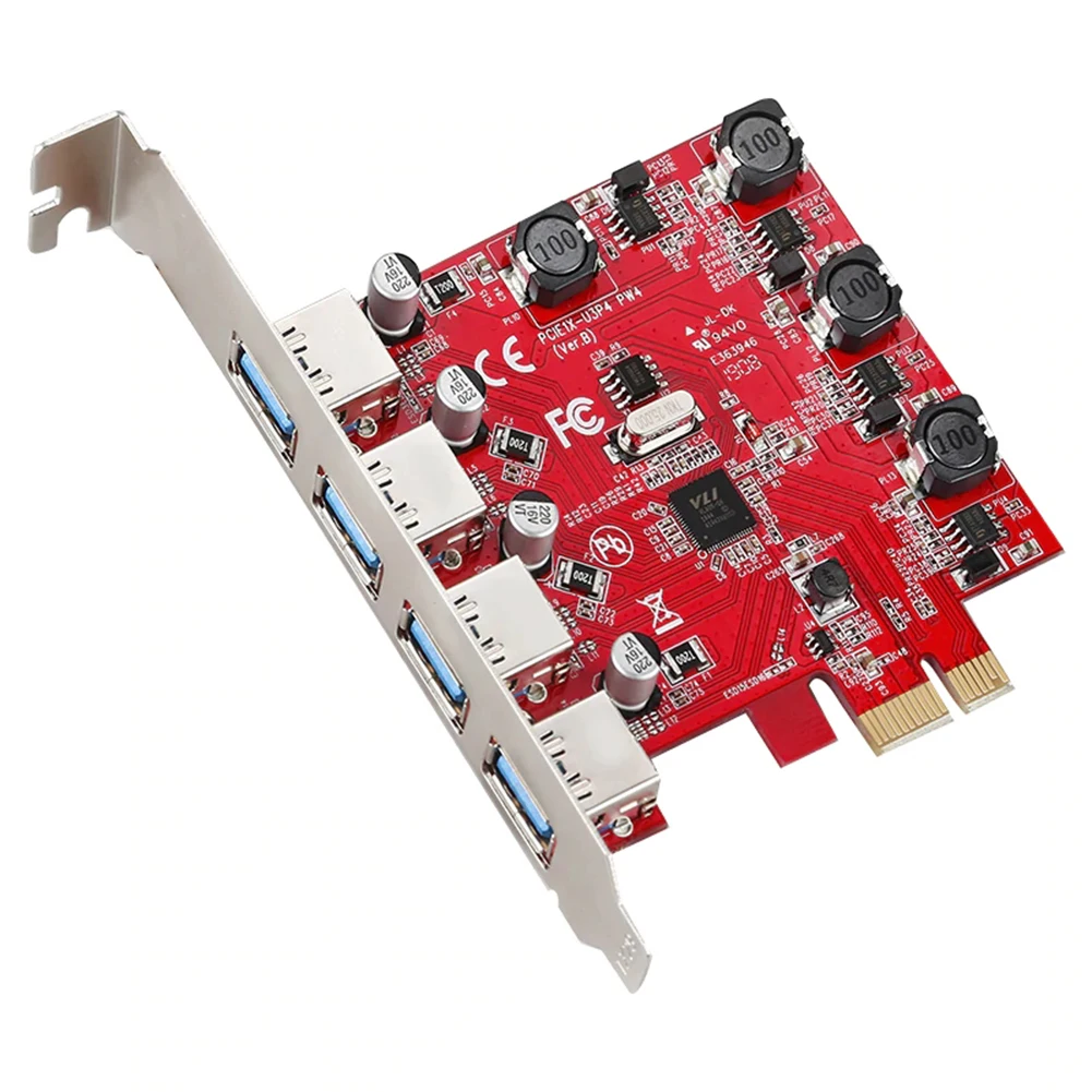 4-портовый адаптер PCI-E-USB 3 0 для Windows XP/Vista/7/8 совместимый с устройствами USB 2 и 1 |