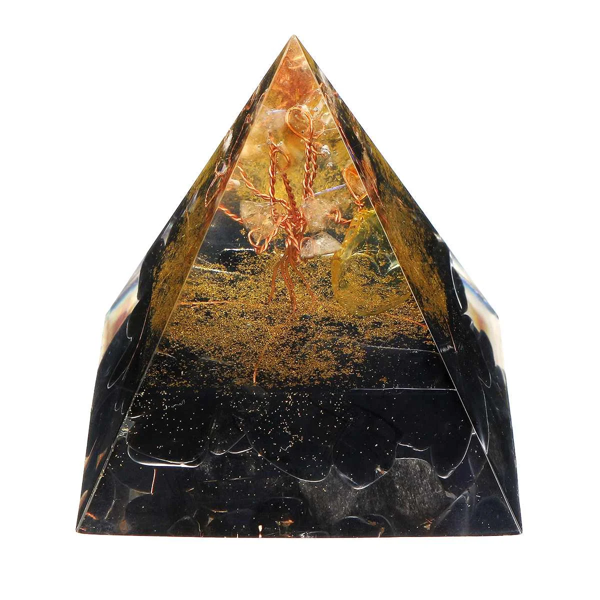6 см Orgonite улучшение Фортуны помочь бизнес башня натуральный кристалл энергии Orgone пирамиды процесс украшения смолы счастливый подарок