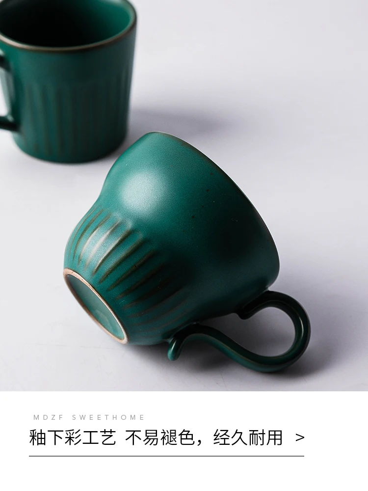 Европейский Винтажный набор кофейных чашек зеленые креативные роскошные