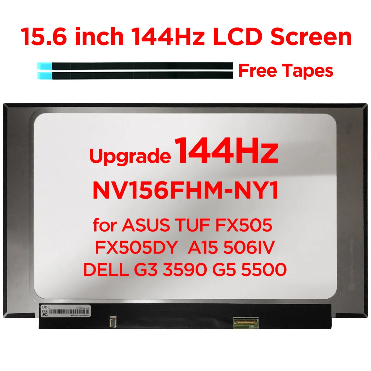 15.6" 144Hz Laptop LCD Screen NV156FHMNY1 for ASUS TUF FX505 FX505DY