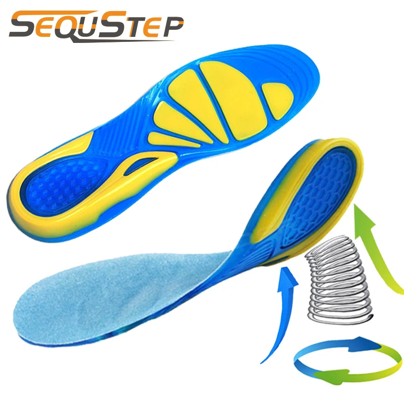 2x Silicon Gel Shoe Insoles Foot Care Plantar Fasciitis Heel Spur Running Sport 