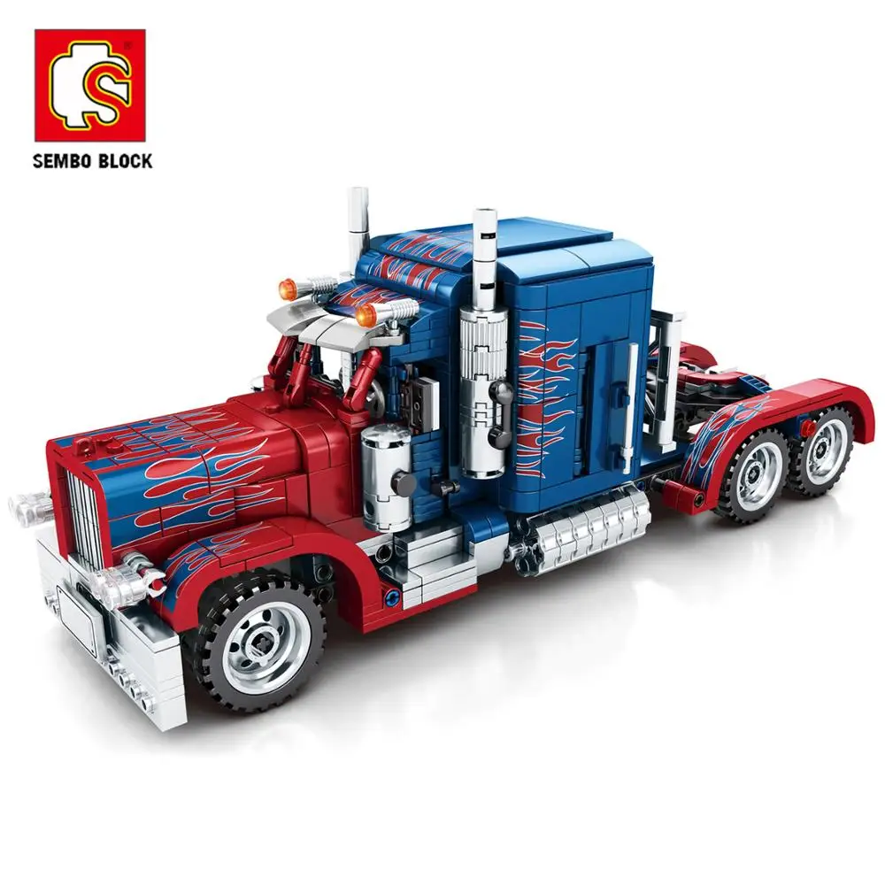 SEMBO BLOCK Technical Car Classic Truck Head Building Blocks City Construction Tranporter Vehicle Educational Kid Toy Gift | Игрушки и