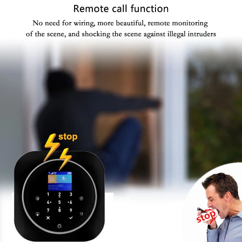 PS12 Tuya Home Security WIFI GSM Alarm System SIM Card Phone Dialer APP Remote Control 11 Kinds of Languages Thief Burglar Alarm