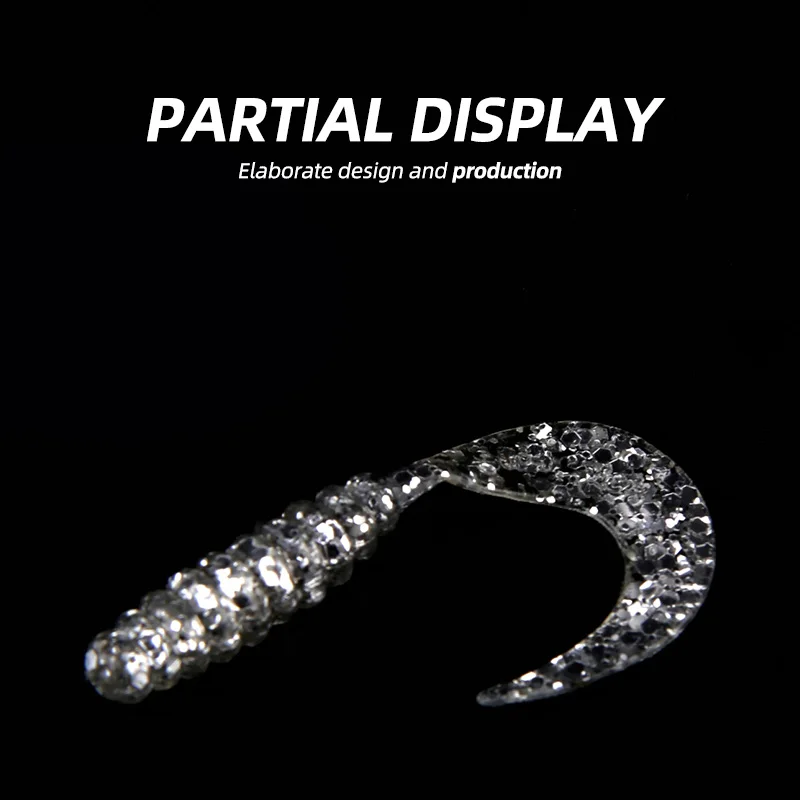 ARDEA 30Pcs fishing lure Wobbler soft bait 4cm 0.5g Worm Grub Silicone Bait swim bait Curl Tail seawater pike Soft Lure