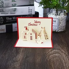 Новые 3D креативные всплывающие открытки Рождественская вечеринка приглашение Складной Тип Рождественский подарок для друзей стерео поздравительная открытка
