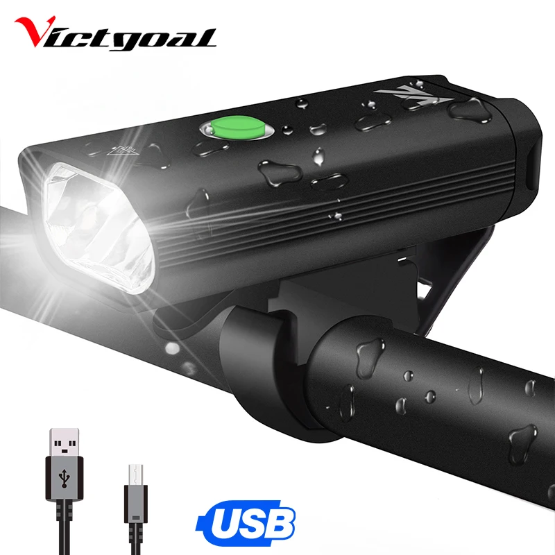 VA010 Для велосипеда victgoal светильник непромокаемый USB Перезаряжаемый светодиодный MTB передний флэш-светильник для велосипеда алюминиевый ультра-светильник велосипедный головной светильник - Цвет: VA010