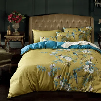 

The new 60-piece long-staple cotton bed four-piece set of pure cotton 2.0 meters 1.8m sheets double bed quilt cover LB60511