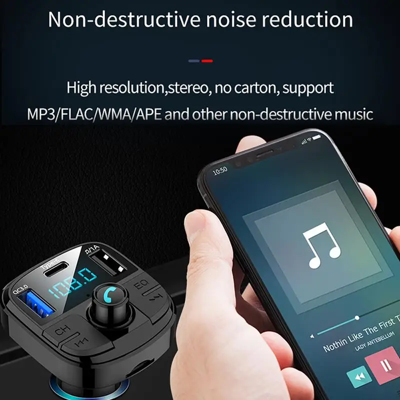 Onever Bluetooth 5,0 fm-передатчик QC3.0 автомобильный комплект MP3 модулятор быстрой зарядки автомобильное зарядное устройство двойной USB стабильный автомобильный аксессуар