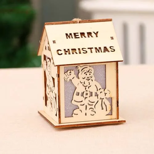 Large Santa Claus Рождественский подвесной светильник деревянный дом Рождественская елка украшения для Висячие украшения для дома праздник хороший рождественский подарок свадьба Navidad - Цвет: Large Santa Claus