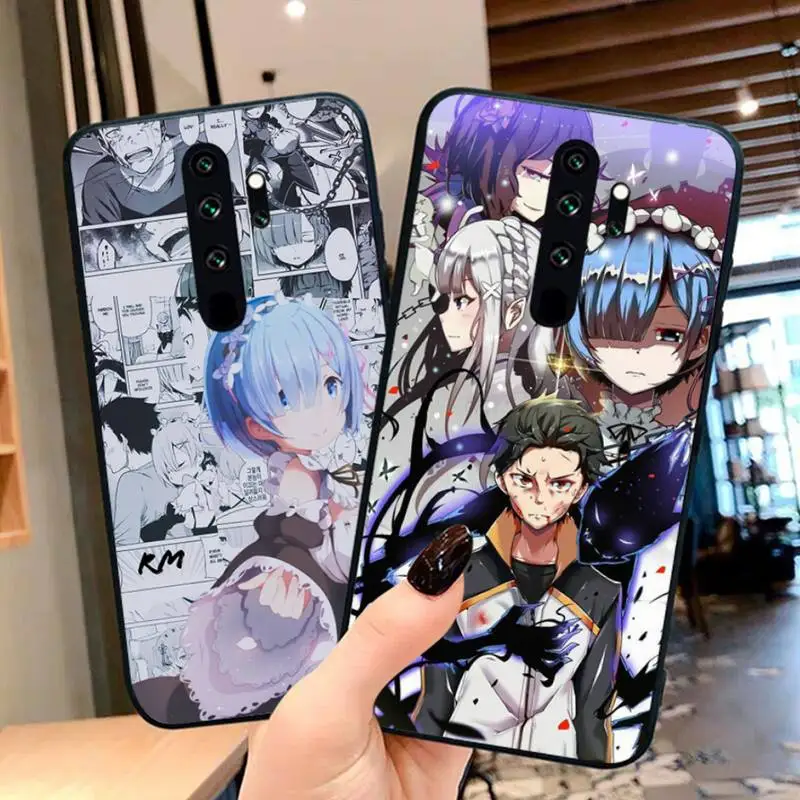 

anime Re zero Rem Emilia Phone Case for Redmi Note 9 8 8T 8A 7 6 6A Go Pro Max Redmi 9 K20 K30 Pro