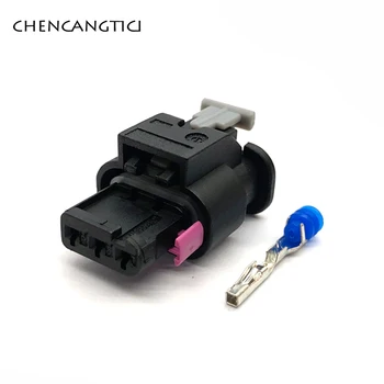 

2 sets 3 pins way Tyco AMP electronic automobile waterproof connector 1718653-1 4F0973703 for Reversing AUDI VW LEAR