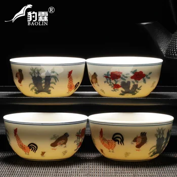 

Jingdezhen Ming chenghua chicken color bucket cylinder of archaize master kung fu tea cup cup cup sample tea cup