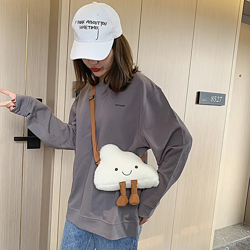 

INS Personalized & Creative Bag 2019 Korean-style Super Meng Cartoon Cute Plush Crossbody Bag Women's