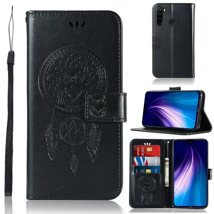 Чехол-книжка Red mi Note 8Pro с 3D тиснением в виде совы для Funda Xiao mi Red mi Note 8 Pro Чехол mi Red mi Note 8 Роскошный чехол-кошелек Note8