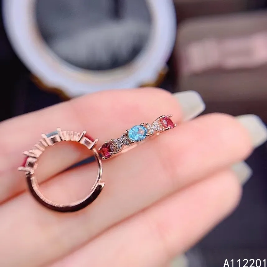 

Fine Jewelry 925 Sterling Silver Inset With Natural Gems Women's Luxury Lovely Round Tourmaline Earrings Ear Studs Support Detec